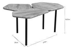 Best Miliboo Mesa de centro con 3 tableros de acacia y metal SUZANE