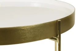 Best Sale Miliboo Mesa de centro con tablero reversible azul petróleo y blanco SATEEN