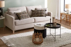 Discount Miliboo Mesa de centro con tablero reversible azul petróleo y negro SATEEN