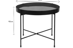 Discount Miliboo Mesa de centro con tablero reversible azul petróleo y negro SATEEN