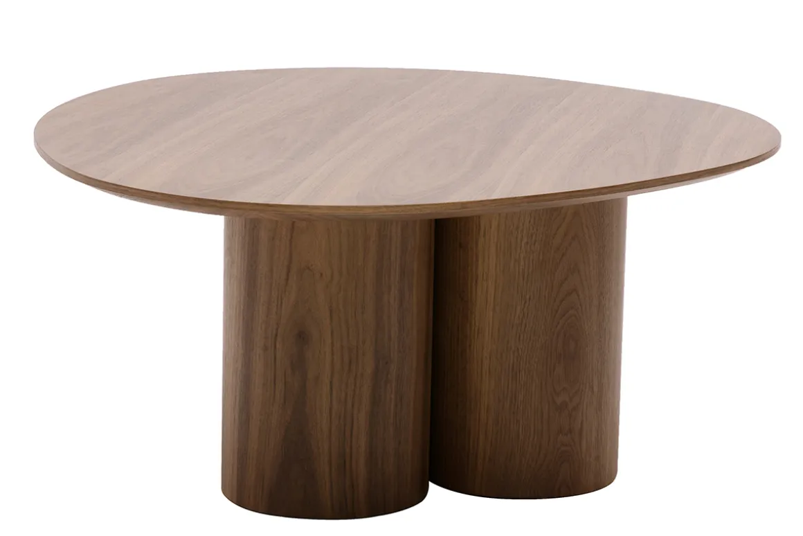 Cheap Miliboo Mesa de centro de diseño de nogal oscura 100 cm HOLLEN