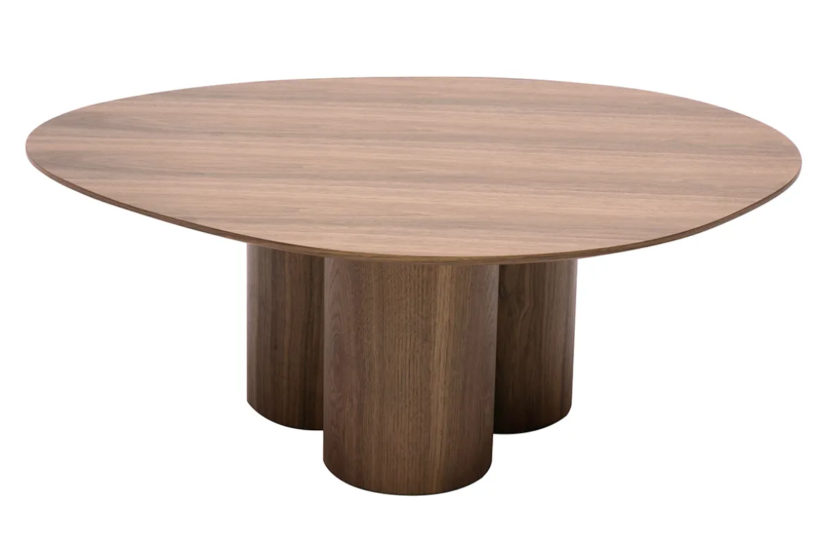 Cheap Miliboo Mesa de centro de diseño de nogal oscura 100 cm HOLLEN