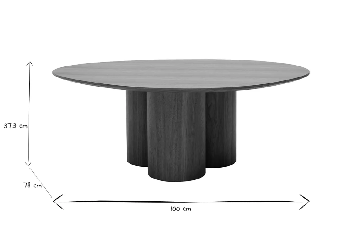 Cheap Miliboo Mesa de centro de diseño de nogal oscura 100 cm HOLLEN