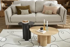 Store Miliboo Mesa de centro de diseño de madera clara HOLLEN