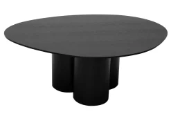 Best Sale Miliboo Mesa de centro de diseño de madera negra 100 cm HOLLEN