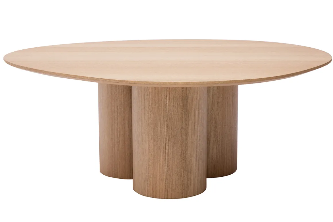 Fashion Miliboo Mesa de centro de diseño de madera clara 100 cm HOLLEN