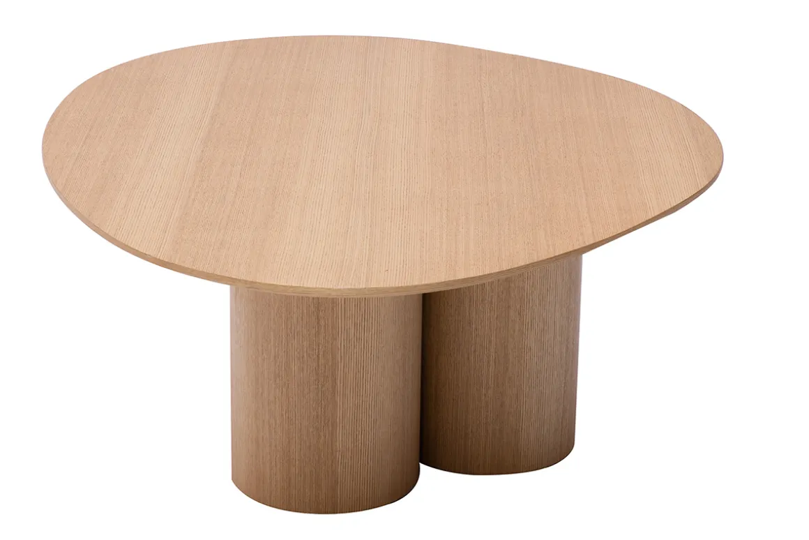 Fashion Miliboo Mesa de centro de diseño de madera clara 100 cm HOLLEN
