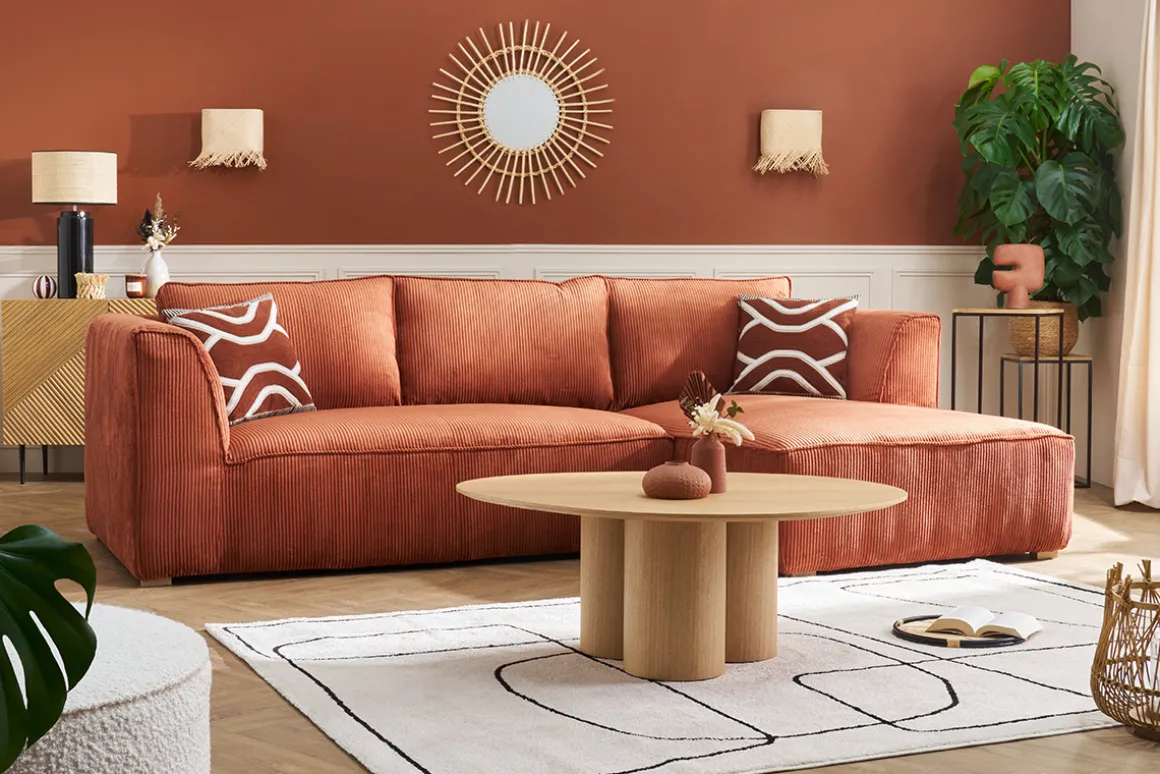 Fashion Miliboo Mesa de centro de diseño de madera clara 100 cm HOLLEN