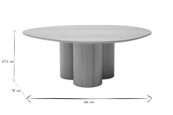 Fashion Miliboo Mesa de centro de diseño de madera clara 100 cm HOLLEN