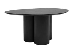 Discount Miliboo Mesa de centro de diseño de madera negra 78 cm HOLLEN
