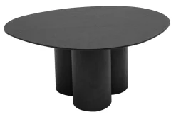 Discount Miliboo Mesa de centro de diseño de madera negra 78 cm HOLLEN
