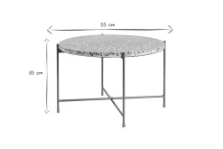 Store Miliboo Mesa de centro de diseño redonda en terrazo y metal dorado 55 cm diám. MEZZO