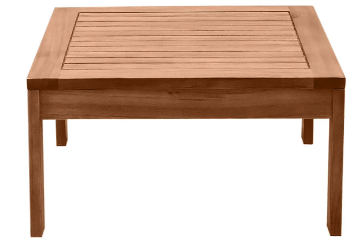 Outlet Miliboo Mesa de centro de jardín cuadrada de madera maciza 60 cm SALVADOR