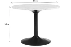New Miliboo Mesa de centro de mármol y metal negro 60 cm COPEN