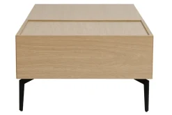 Store Miliboo Mesa de centro elevable de madera clara y metal negro 102,5 cm SEDA
