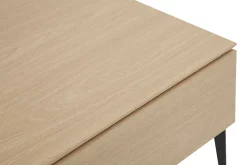 Store Miliboo Mesa de centro elevable de madera clara y metal negro 102,5 cm SEDA