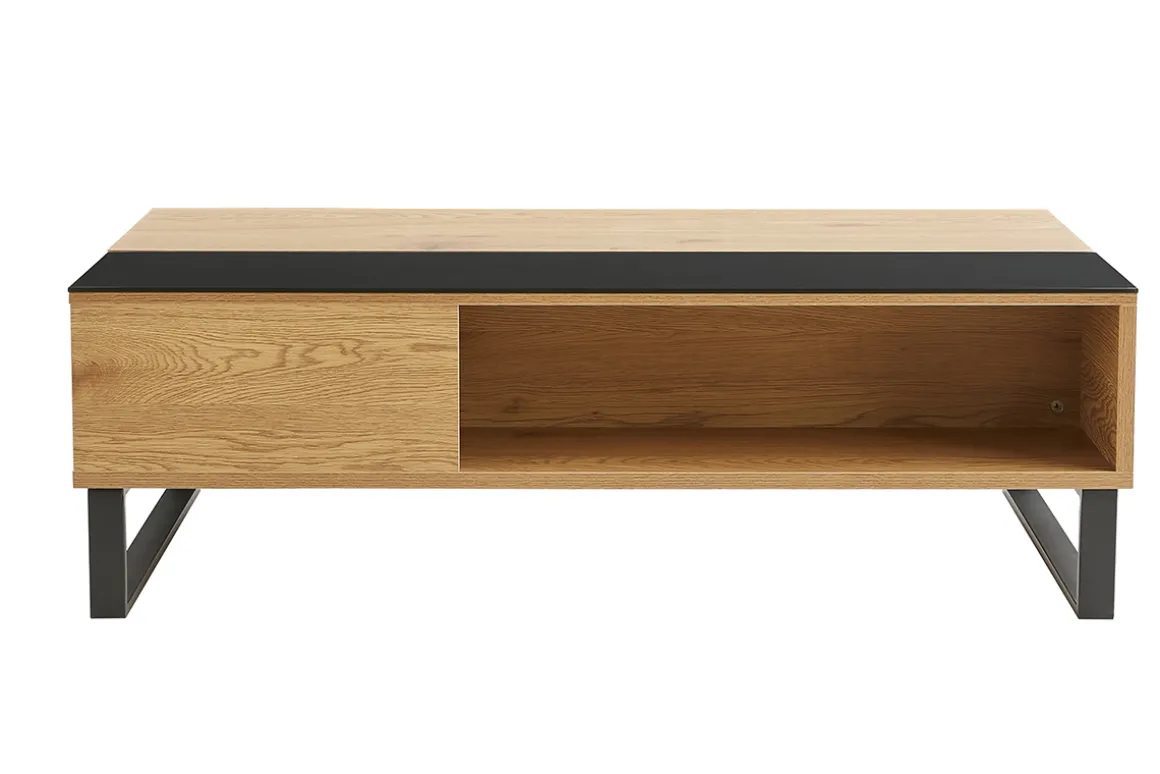 Fashion Miliboo Mesa de centro elevable en madera y metal WYNN