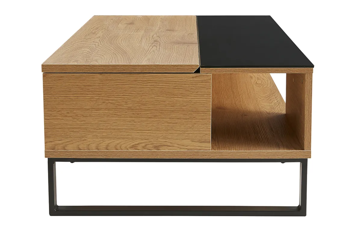 Fashion Miliboo Mesa de centro elevable en madera y metal WYNN