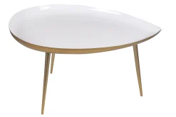 Fashion Miliboo Mesa de centro en acero lacada blanco DROP