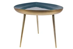 Flash Sale Miliboo Mesa de centro en acero lacado azul petróleo DROP