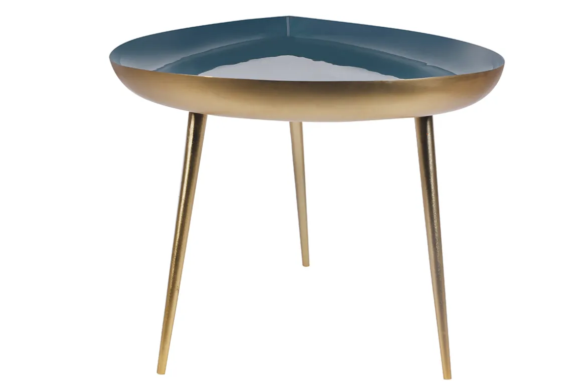 Flash Sale Miliboo Mesa de centro en acero lacado azul petróleo DROP