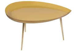 Best Sale Miliboo Mesa de centro en acero lacada amarillo DROP