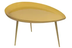 Best Sale Miliboo Mesa de centro en acero lacada amarillo DROP