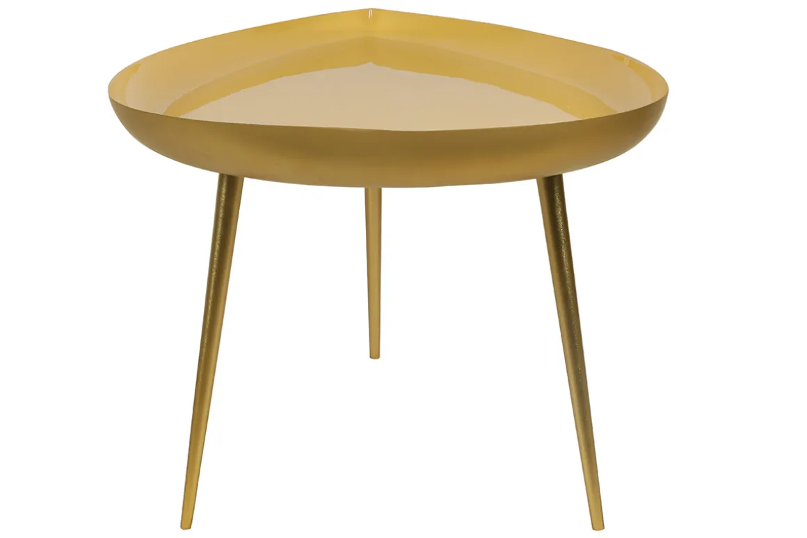 Best Sale Miliboo Mesa de centro en acero lacada amarillo DROP