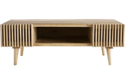 Store Miliboo Mesa de centro en mango macizo con puertas correderas ALBA