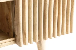 Store Miliboo Mesa de centro en mango macizo con puertas correderas ALBA