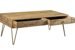 Flash Sale Miliboo Mesa de centro en mango y metal dorado LINIUM