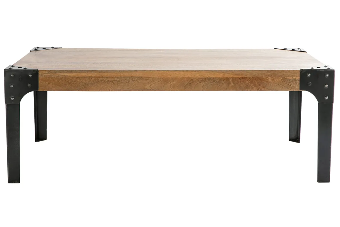 Flash Sale Miliboo Mesa de centro en mango y metal negro L100 cm MADISON