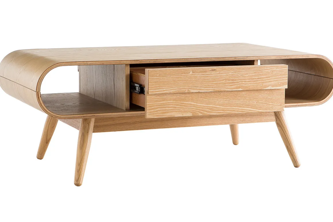 Best Sale Miliboo Mesa de centro escandinava madera natural BALTIK