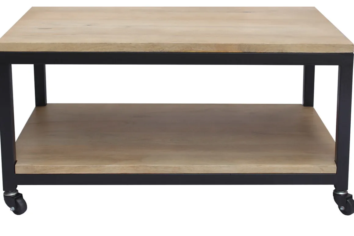Cheap Miliboo Mesa de centro industrial madera y metal FACTORY