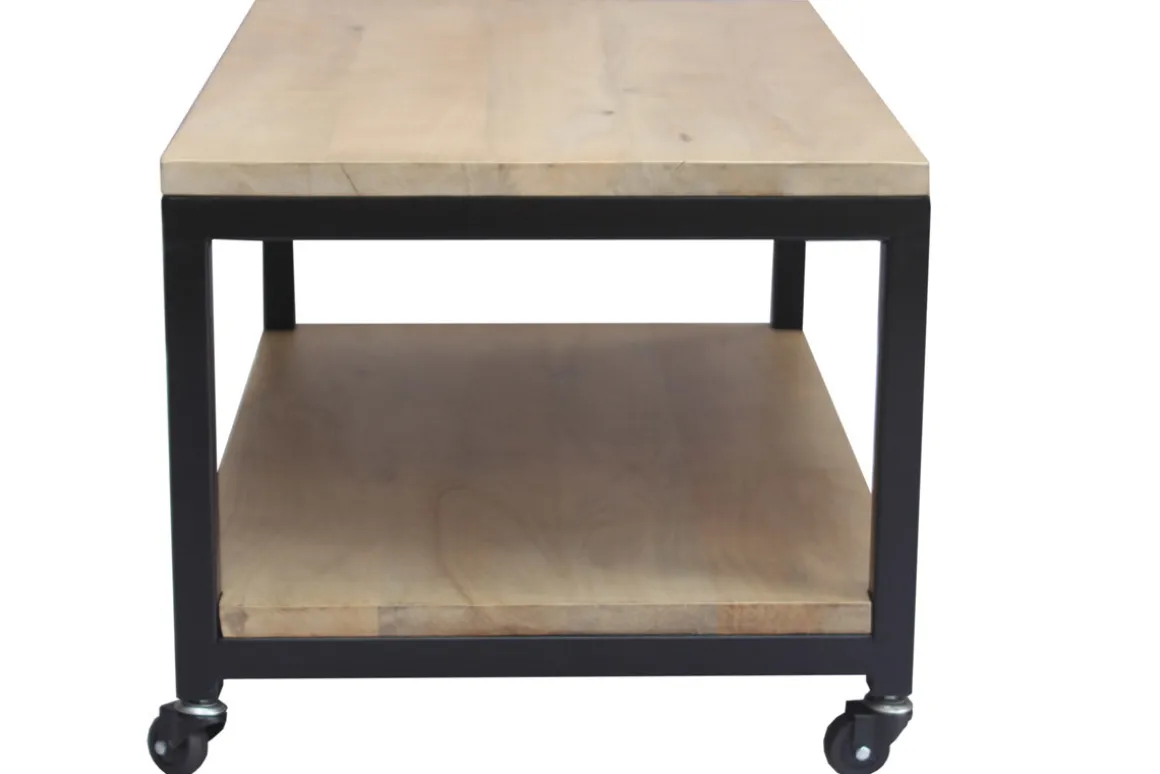 Cheap Miliboo Mesa de centro industrial madera y metal FACTORY