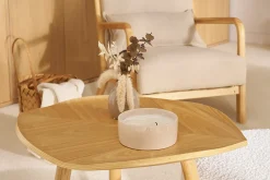 Sale Miliboo Mesa de centro madera en forma de hoja L60 cm PHYLL