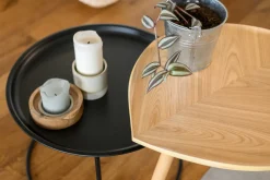 Sale Miliboo Mesa de centro madera en forma de hoja L60 cm PHYLL