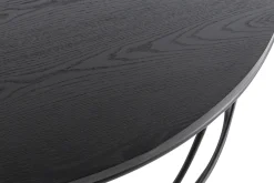 Fashion Miliboo Mesa de centro madera negra y metal negro D80 x A30 cm LACE