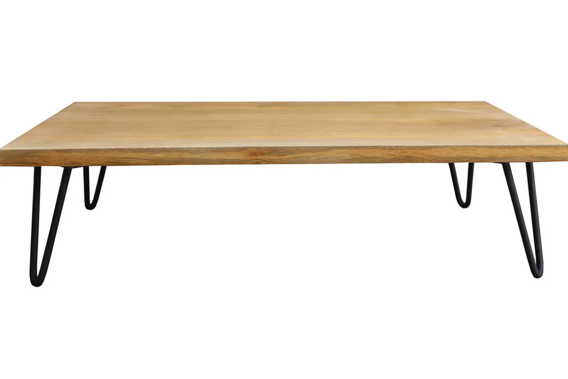 Clearance Miliboo Mesa de centro mango patas horquilla metal VIBES