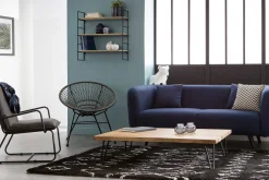 Clearance Miliboo Mesa de centro mango patas horquilla metal VIBES
