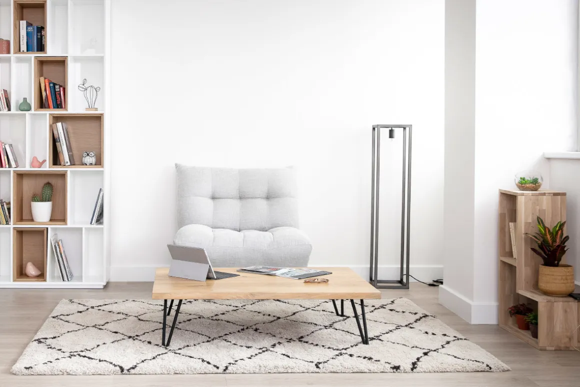 Clearance Miliboo Mesa de centro mango patas horquilla metal VIBES