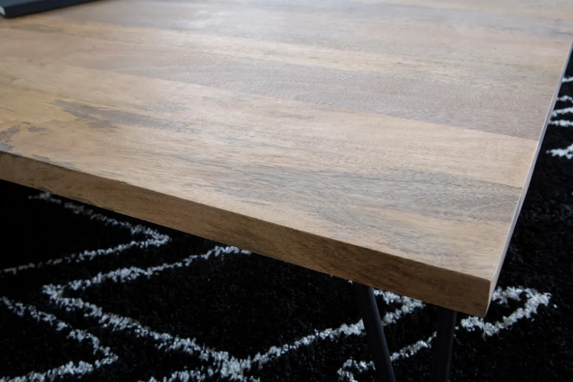 Clearance Miliboo Mesa de centro mango patas horquilla metal VIBES