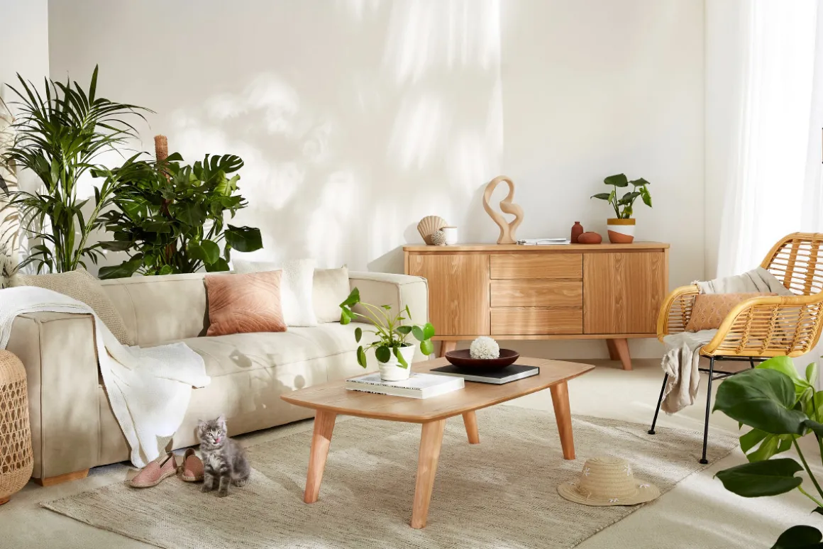 Best Sale Miliboo Mesa de centro nórdica de fresno 120 cm FIFTIES