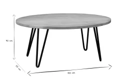 Discount Miliboo Mesa de centro oval L100 x P55 cm en mango macizo VIBES