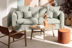 Hot Miliboo Mesa de centro ovalada de madera de mango maciza clara 100 cm PALEY