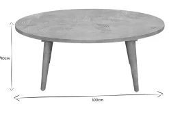 Best Miliboo Mesa de centro ovalada étnica de madera maciza de mango tallada KAFFIR