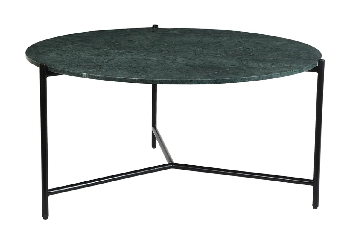New Miliboo Mesa de centro redonda de mármol verde 90 cm diám. BUMCELLO