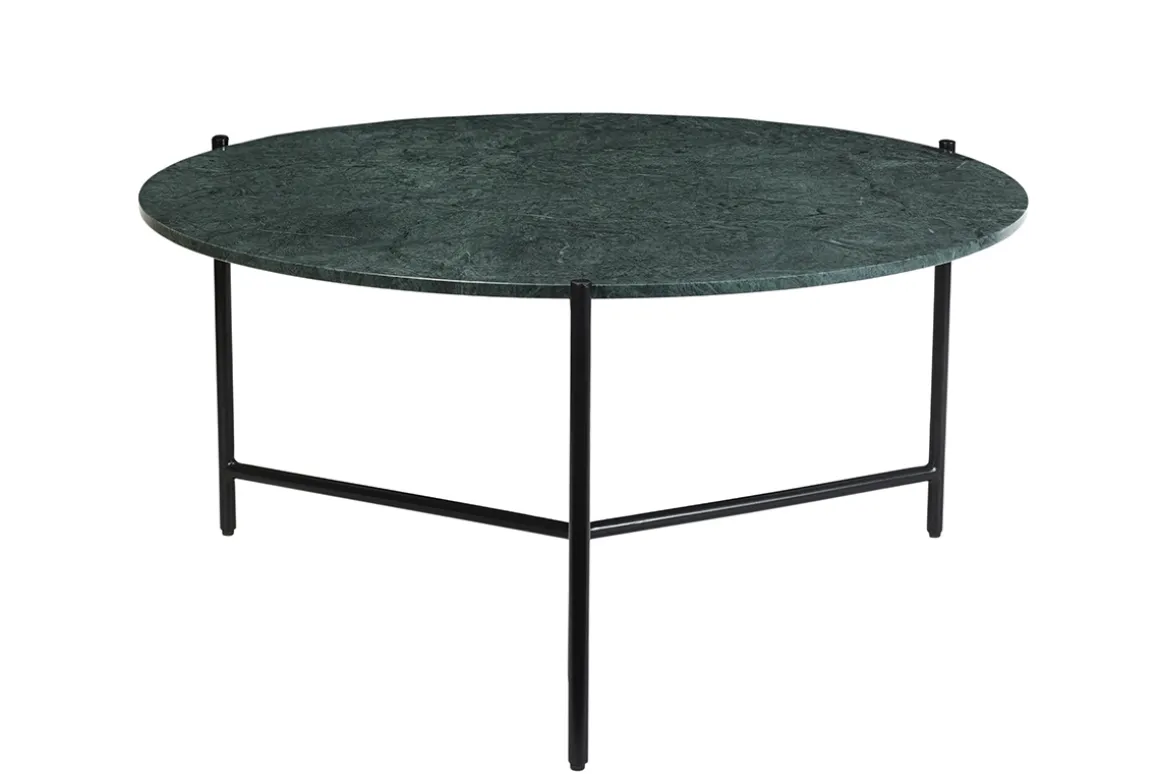 New Miliboo Mesa de centro redonda de mármol verde 90 cm diám. BUMCELLO
