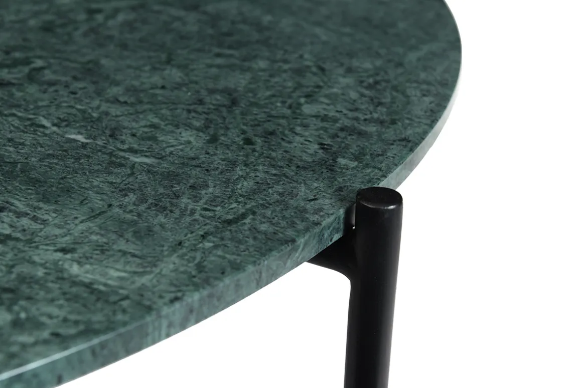 New Miliboo Mesa de centro redonda de mármol verde 90 cm diám. BUMCELLO