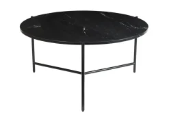 Shop Miliboo Mesa de centro redonda de mármol negro 90 cm diám. BUMCELLO